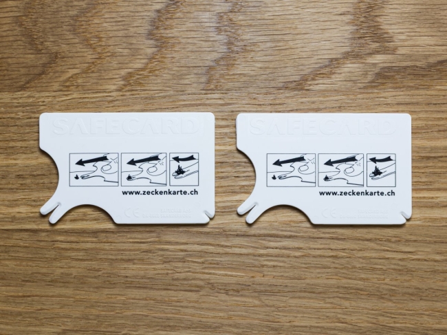 ZECKENKARTE SAFECARD mit Anleitung, 2 Stück