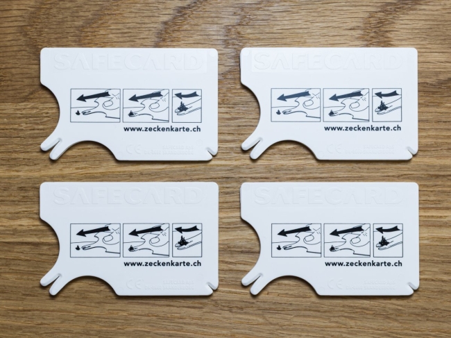 ZECKENKARTE SAFECARD mit Anleitung, 4 Stück