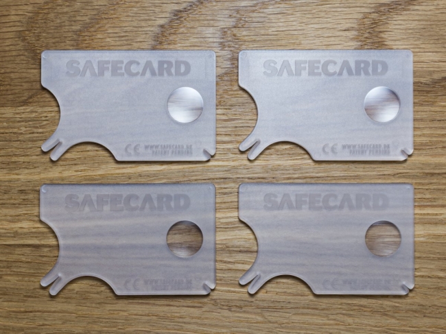 ZECKENKARTE SAFECARD mit Lupe, 4 Stück