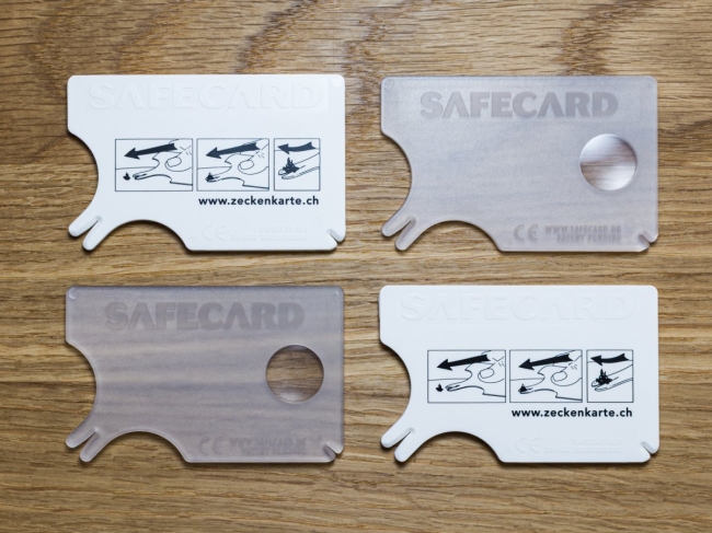 ZECKENKARTE SAFECARD im Kombipaket, 4 Stück